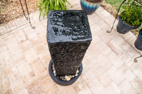 Kenroy Home 51040BL Ridgeland Outdoor Floor Fountain with Black Finish, Contemporary Style, 36.5