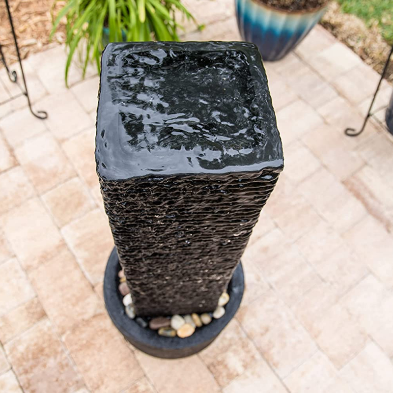 Kenroy Home 51040BL Ridgeland Outdoor Floor Fountain with Black Finish, Contemporary Style, 36.5