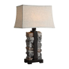 Uttermost Kodiak Stacked Stone Concrete Outdoor Table Lamp