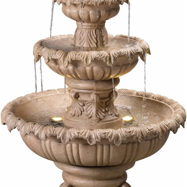 Kenroy Home 51010SNDST Ibiza Water Fountain, Outdoor Floor Fountain, Sandstone