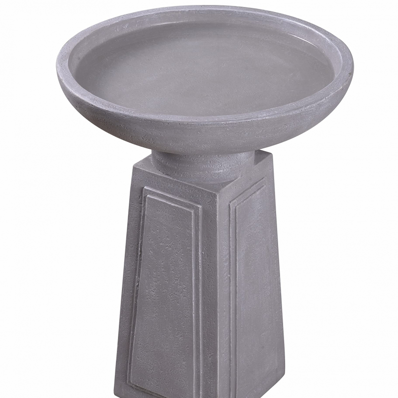 Kenroy Home 51050CON Pedestal Outdoor Bird Bath with Gray Finish, Classic Style, 21.5