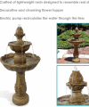 Sunnydaze Blooming Flower Outdoor Tier Fountain - Backyard Water Feature & Garden Fountain for The Patio, Yard, & Deck - 38 Inch Tall