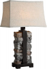 Uttermost Kodiak Stacked Stone Concrete Outdoor Table Lamp