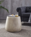 Christopher Knight Home Sidney Indoor Contemporary Lightweight Accent Side Table, Concrete Finish